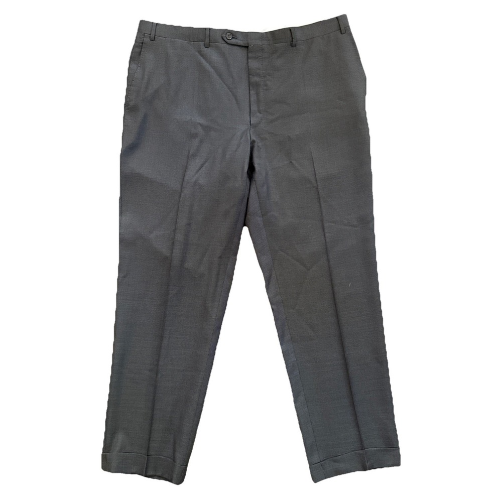 Canali Wool Dress Pants Men 40x31 Brown Super 120s Flat Front Cuffed Italy